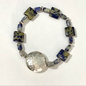 Handmade Brecciated Jasper SS Bracelet